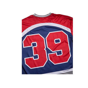 Maillot de hockey sur glace professionnel OEM à séchage rapide 100 % polyester, personnalisé avec broderie, numéro imprimé, uniforme d'équipe, haut en polyester - Product Image 2