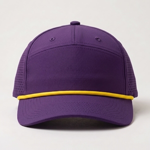 INJAE <b>Purple</b> Perforated Snapback Cap Breathable Mesh Fabric 100% Polyester Adjustable <b>Hat</b> for Sports Outdoor Wear - Product Image 1
