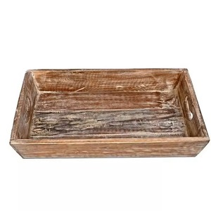 Bandeja de servir rectangular de madera negra, diseño minimalista, plato duradero de madera maciza para mesa de comedor - Product Image 5