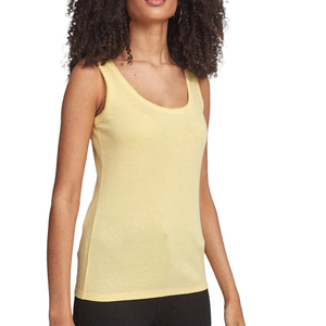 High Quality Knitted Summer Quick Drying <b>Crop</b> Tank <b>Top</b> Graphic Private Label Rib <b>Crop</b> <b>Top</b> Women Yellow Tank <b>Top</b> - Product Image 1