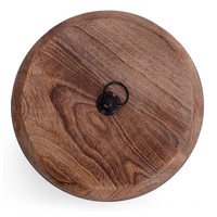 Nouveau design Bol en bois de manguier avec couvercle Panier chauffe-tortillas mexicains en bois écologique Boîte porte-pain chapati indien