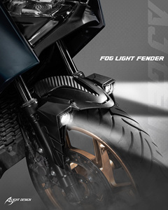 ไฟสปอร์ตไลท์ LED สำหรับมอเตอร์ไซค์ AJ Light Design กำลังไฟ 28W/43W แสงสูง/ต่ำ สว่าง ทนทาน เลนส์ 2 ชิ้น ติดตั้งกับบังโคลน ใช้ได้กับ Cygnus NMAX XMAX SMAX - Product Image 3