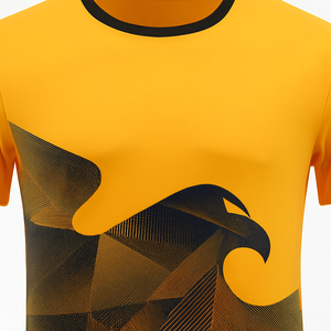 Maillot de football unisexe jaune et noir sublimé à manches courtes, respirant, coupe athlétique, pour toutes les saisons, 100 % polyester - Product Image 4