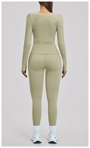 Highly Professional Women,s Slim Fit Workout Sportswear <b>Set</b> Includes High Waist Leggie Bra Plus Size Anti-Bacterial Washed Solid - Product Image 3
