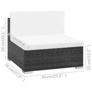 Juego de 7 Muebles de Jardín Elegantes en Color Negro para Patio - Product Image 6