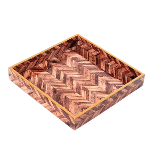 Premium Indian Wood & MDF Wood Serving <b>Tray</b> Perfect for Elevating Food Table Style & <b>Warm</b> Home Atmosphere in Every Occasion - Product Image 3