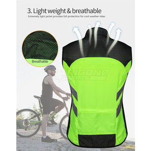 Chaleco de Ciclismo de Nailon/Poliéster, Ropa Deportiva, Servicio OEM, Fabricante, Chaleco de Ciclismo en Venta - Product Image 3
