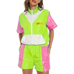 Conjunto Corto de Chaqueta Cortavientos de Nailon para Mujer, Color Personalizado, Alta Calidad, Venta al Por Mayor - Product Image 1
