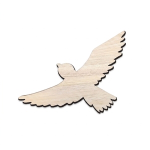 Silhouette murale artisanale en bois d'oiseau en vol, sculpture murale minimaliste en bois naturel de colombe en vol, décoration pour chambre d'enfant et salon - Product Image 1
