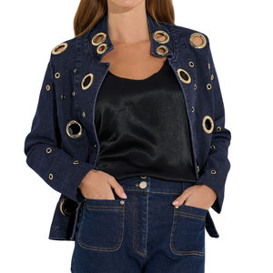 Chaqueta Vaquera Casual Lavada para Mujer Tallas Grandes, Otoño/Invierno/Verano, 100% Algodón, Tejido Transpirable, Venta al por Mayor, Muestra Gratis - Product Image 3