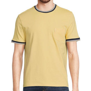 Premium Quality Men's Summer Wear Comfortable Short Sleeves T-<b>shirt</b> With Chest Pocket Regular Fit Beige Color T-<b>shirt</b> for Men - Product Image 1