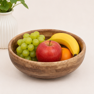Grand saladier en bois artisanal et écologique, en bois d'acacia naturel, pour servir des fruits et des collations, décoration de la maison et utilisation en restaurant - Product Image 4