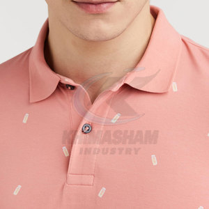 เสื้อเชิ้ตผู้ชายคุณภาพพรีเมียม สีพื้นตัดกัน ผ้าถักเนื้อนุ่ม ระบายอากาศได้ดี โพลีเอสเตอร์/คอตตอน ขายส่ง - Product Image 4