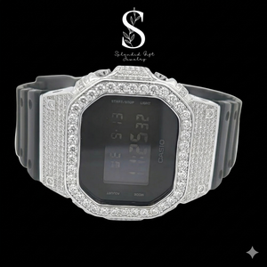 Reloj de Plata de Ley 925, Reloj Chapado en Plata Sólida, Reloj con Diamantes Moissanite para Hombre y Mujer, Joyería de Moda - Product Image 1