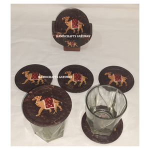 ชุดจานรองแก้วทรงกลมทำจากหินสบู่ธรรมชาติ ดีไซน์ใหม่สวยงาม ลายงานนกยูง เหมาะสำหรับตกแต่งและขายต่อ - Product Image 2