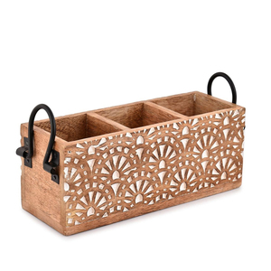 Stylish Design Wooden Cutlery Holder Kitchenware Caddy for Home Hotel and Restaurant <b>Tabletop</b> Cutlery Organizers - Product Image 1