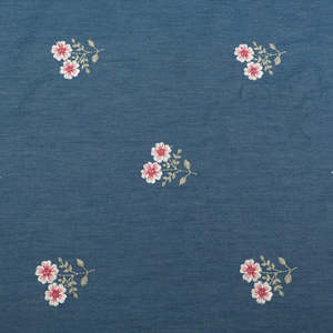 Tela vaquera bordada con telas de bordado de algodón y tela de lentejuelas para marcas de moda, fabricantes de prendas de vestir, suministro de exportación OEM - Product Image 4
