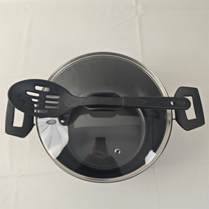 Deluxe <b>Non</b> <b>Stick</b> Casserole <b>Pot</b> Featuring Marble Coated Interior Heavy Duty Forged Aluminum Construction Tempered Glass - Product Image 4