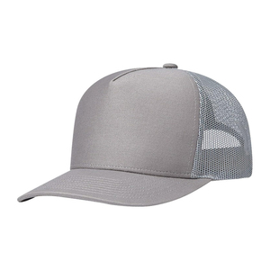 Gorra Trucker Gris de 6 Paneles, Unisex, Casual, de Color Sólido, con Malla, Cierre Trasero Ajustable - Product Image 1