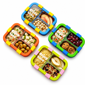 Boîte de rangement alimentaire multifonctionnelle, écologique, sans BPA, en acier inoxydable coloré, adaptée aux enfants, avec 3 compartiments, de qualité alimentaire, résistante au congélateur - Product Image 4