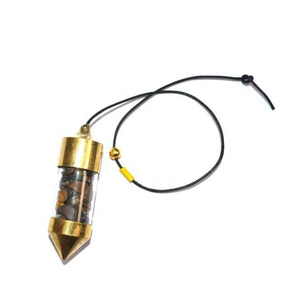 Péndulo de Piedra Preciosa Tallada, Péndulo de Cristal con Grabado Dorado, Adorno de Gema para Meditación - Product Image 1