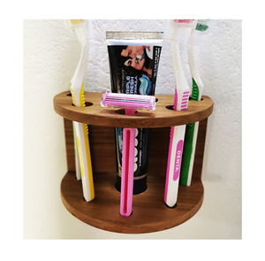 Nouveau porte-brosse à dents en bois pour la décoration du comptoir de la salle de bain des clients d'hôtel, avec fonction de rangement durable et élégante - Product Image 6