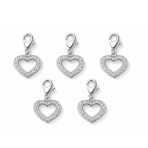 Proveedor de dijes de metal esmaltado personalizados con forma de corazón y piedra de nacimiento del mes. - Product Image 3