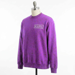 เสื้อสเวตเชิ้ตพรีเมียมสีม่วงทรงโอเวอร์ไซส์สำหรับผู้ชาย พิมพ์โลโก้ตามสั่ง ทรงไหล่ตก คอกลม สวมหัว ผู้หญิงใส่ได้ สไตล์สตรีทแวร์ - Product Image 3