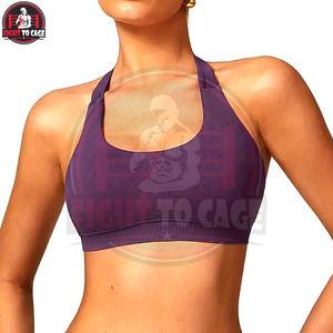Sujetador deportivo sin costuras de primera calidad para mujer, de secado rápido, elástico, con cuello halter, estilo simple, para fitness. - Product Image 3