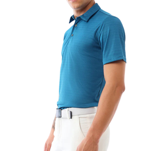 Chemise décontractée pour homme, coupe droite, en coton 100% tricoté, respirante, à manches courtes boutonnées, 180g, teinte en fil, idéale pour le golf, personnalisable, vente en gros ODM - Product Image 2