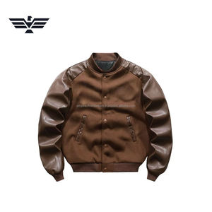 Chaqueta Varsity de Invierno Personalizada para Hombre, de Alta Calidad, en Poliéster/Algodón, Resistente al Viento, Forrada de Felpa, con Cuello Alto, Bordada y Recubierta, Estilo Casual - Product Image 6