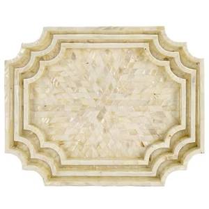 Bandeja de Nácar Blanco, Bandeja con Incrustaciones de Concha Blanca, Bandeja de Servir de Nácar, Bandeja con Incrustaciones de Nácar, Decoración de Nácar - Product Image 4
