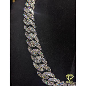 Collier tendance en moissanite et argent sterling 925, style cubain, bijoux de mode pour hommes et femmes par Trisha Jewels - Product Image 5
