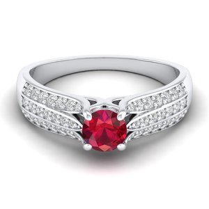 REYES Factory Wholesale Price <b>925</b> Sterling <b>Silver</b> Moissanite Engagement <b>Rings</b> For Women Luxury Ruby Gemstone Fine Jewelry - Product Image 1