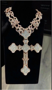 Colgantes de Cruz de Moissanita Clover con Diamantes Iced Out, Joyería Religiosa, Collar, Colgante Personalizado, Idea de Regalo - Product Image 3