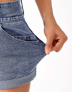 Shorts para mujer, shorts vaqueros vintage personalizados para mujer, corte regular, cintura media, transpirables, pantalones cortos de verano, ropa informal de calle. - Product Image 5