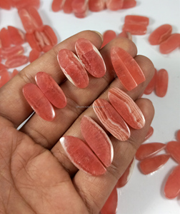 Paire de cabochons en rhodochrosite naturelle certifiée IGI, tailles et formes variées, pierres pour la fabrication de bijoux, prix de gros - Product Image 1