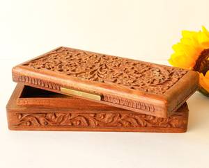 <b>Cheap</b> Wooden Storage <b>Box</b> for Precious Accessories, Wedding Memories, Coins and Special <b>Gifts</b> with Rustic Vintage Carving - Product Image 1
