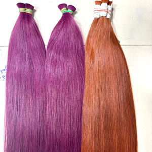 Extensiones de Cabello Humano Virgen Remy 100% Puro de Alta Calidad al Por Mayor, Ondulado Profundo, Color Morado, Ondas Largas - Product Image 1