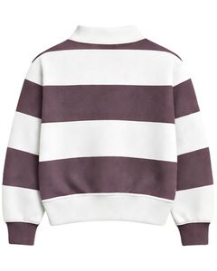 Sweat-shirt à col zippé rayé violet et blanc pour homme, pull en molleton décontracté pour l'hiver, fabricant OEM personnalisé - Product Image 2