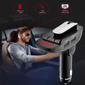 Kit Bluetooth per Auto con Trasmettitore FM, Auricolare Wireless, 2 Porte USB per Ricarica, Chiamate in Vivavoce, Lettore MP3 - Product Image 2