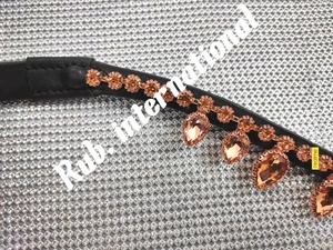 Bandas de caballo ecuestre de cuero genuino 100% hechas a mano, cómodas con cristales, productos de caballo de alta calidad del fabricante - Product Image 3