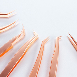 Customized logo cost-effective stainless steel acid resistance eyelash <b>extension</b> tweezers - Product Image 3