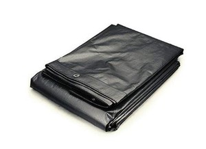 Lona de Polietileno Negra, Peso Medio, Impermeable, Resistente a Desgarros, Tejida, Lisa, con Bordes Reforzados, para Cubrir Carretas - Product Image 3