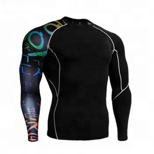 เสื้อรัดรูปผู้ชายสำหรับ MMA BJJ ระบายอากาศได้ดี แห้งเร็ว ป้องกันรังสียูวี UPF50+ เป็นมิตรกับสิ่งแวดล้อม ป้องกันแบคทีเรีย - Product Image 3