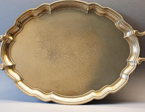 Amazing Premium Quality Sturdy Finished Metal Golden Tray for <b>Home</b> and Kitchen Fancy Decorative Handicraft Serving Tray - Product Image 3