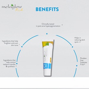 Crema Melaglow Rich para Despigmentación y Restauración del Brillo |   Producto para el Cuidado Facial que Ilumina y Aclara la Piel |   0.71oz (20 g) - Product Image 3