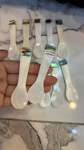 ช้อนไข่มุกธรรมชาติทำมือจากเปลือกหอยทะเลแท้ สำหรับของหวาน ชา ไอศกรีม ช้อนตักอาหาร ช้อนรับประทานอาหารระดับพรีเมียม - Macy - Product Image 1