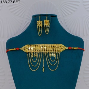Conjunto de Collar Choker Árabe, Joyería de Oriente Medio, Collar de Oro de Dubái, Collar Árabe Chapado en Oro, Conjunto Árabe Tradicional - Product Image 2