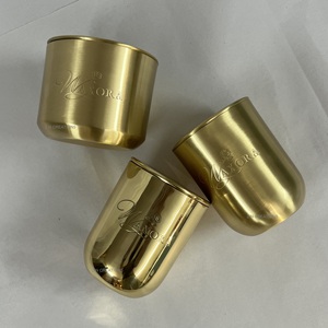 Custom Logo Luxury Brass <b>Candle</b> Jar Shiny Glossy Finish High Quality <b>Candle</b> Jar with Lid Empty <b>Candle</b> Jars for <b>Candle</b> Making - Product Image 5